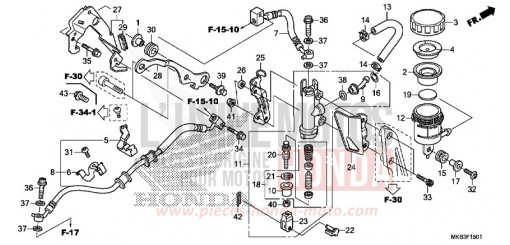 REAR BRAKE MASTER CYLINDER (CBR1000RA/SA) CBR1000SAG de 2016